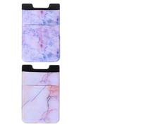 Kisangel Porte-Cartes Adhésif Téléphone Portable Marbre Rouge et Violet, Pochette Collante 2 Pièces, Compatible la Plupart Téléphones, Extra-Plat, Finition Effet Marbre