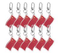Kisangel Porte-clés drapeau national chinois 12pcs rouge facile à assortir pour pendentif décoratif de sac lors de fêtes patriotiques