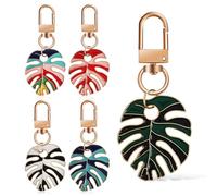 Kisangel Porte-clés Facile à Transporter Feuille de Palmier Lot de 5 en Alliage, Pendentif Décoratif, Confortable Toucher pour Paquet et Téléphones