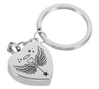 Kisangel Porte-Clés Urne pour Animaux De Compagnie Chaîne De Portefeuille Perles Médaillon Commémoratif d'amour Urnes pour Cendres Décoration du Couvercle Clé À Suspendre