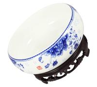 Kisangel Pot de Fleurs Céramique pour Plantation Hydroponique Jardinière Décorative avec Base en Polypropylène pour Jonquille et Narcisse Eau Petit Intérieur et Extérieur Style Chinois