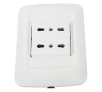 Kisangel Prise Murale Encastrable Standard Italien Double Type avec Triple Trou Rond Installation Rapide Design Compact pour Usage Domestique