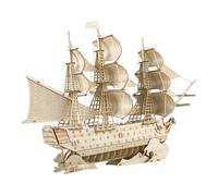 Kisangel Puzzle du modèle de Bateau Puzzles pour Adultes modèle en Bois décoration sur Le thème Nautique Maquette de Bateau en Bois Maquette de voilier Light Brown