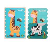 Kisangel Puzzle Éducatif en Bois pour Garçon et Filles 2 Faces Assorti Zèbre et Girafe Créatif de Reconnaissance Jeu D’Apprentissage pour 3 Ans Développement Mémoire et Motricité Fine