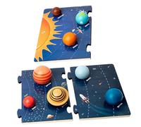 Kisangel Puzzle Éducatif Système Solaire Bois pour Tout-Petits Jeu Association des Planètes Éveil Montessori pour Garçon Fille Développement Logique et Créativité