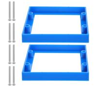 Kisangel Rallonge de Boîte de Prise Électrique Murale à Vis, Lot de 2, Bleu Moyen, 4 Trous, Extension Compacte pour Maison, Bureau et Chambre D’élève, Double Sécurisée