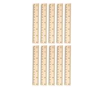 Kisangel Règle Droite en Bois à Double Échelle 16 Pièces | Portable, Fine et Pratique comme -page, Impression Soignée, Lecture Facile, Bureau, Cartes et Pratique du Tracé