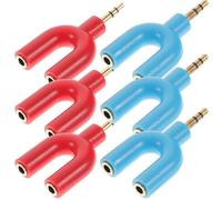 Kisangel Répartiteur Audio Auxiliaire 35 MM de U Adaptateur Jack 1 vers 2 pour Casque Stéréo Lot de 6 Pièces Compatible PC et Tablette Partage Audio Facile