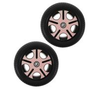 Kisangel Roues de Remplacement Universelles pour Tricycle Garçon et Filles, Roues Antidérapantes en Plastique Rose, Diamètre Trou 0,8 Cm, Lot de 2 Pièces, Compatibles Trottinette