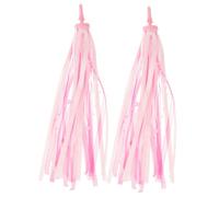 Kisangel Rubans Franges Guidon et Trottinette Accessoires Décoratifs Faciles à Installer pour Garçon Fille Rose et Perles Streamers Durables pour Tricycle et Scooter