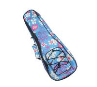 Kisangel Sac de Transport Rembourré Coton pour Ukulélé Motif Floral Carreaux Sac à Dos Double Épaule Ajustable pour Hommes et Femmes Protection Renforcée et Poche Avant Pratique Bleu Ciel