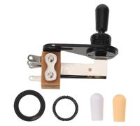 Kisangel Sélecteur à 3 Positions pour Guitare Électrique Poignée en L Noire, Kit 1 Pièce 3 Capuchons, Accessoire Switch de Micro pour Remplacement et Amélioration Sonore, Composant