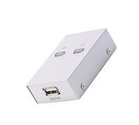 Kisangel Sélecteur USB 2.0 de Partage D'imprimante Automatique, Commutateur USB pour 2 Ordinateurs, Usage Bureau et Domicile, Boîtier Solide, sans Câble, Compatible Scanner