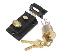 Kisangel Serrure Ancienne Cuivre et Fer pour Porte Bois Épaisseur Verrou de Sécurité Double Installation Complète avec Clés Maison et Commerce