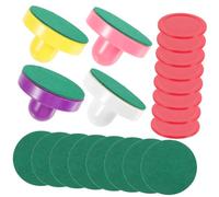 Kisangel Set de Accessoires pour Hockey Air Mini Table Poussoirs et Rondelles Paddles Confortables pour Jeux Amusants Salle Lot avec Feutres et Balles de Remplacement