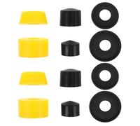 Kisangel Set de Bushings Amortisseurs PU Jaune pour Trucks de Skateboard Coussinets Anti-Vibration Compatibles Risers et Trucks Surfskate Absorbeurs de Chocs Durables pour Stabilité et
