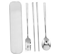 Kisangel Set de Couverts Portables Acier Inoxydable avec Boîte de Rangement Cuillère Fourchette et Baguettes Réutilisables pour Camping Pique- et Déjeuner Plein Air