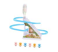 Kisangel Set de Éducatif Électrique Petite Grimpant avec Piste Lumineuse et Musique Toboggan Escaliers Automatique pour Garçon Fille Jeu Intérieur Créatif pour Développement et