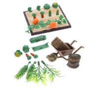 Kisangel Set Miniature Jardinage Décoratif Accessoires Miniatures Outils de Ferme Figurines Légumes Chariot Foin pour Scène Micro Paysage Dollhouse