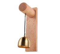Kisangel Sonnette de Porte en Matériau Naturel avec Carillon Rétro Cloche Entrée Décorative pour Boutique Maison ou Bureau Alerte Fiable Ouverture Style Japonais avec Support Ovale en