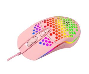 Kisangel Souris de Jeu Filaire Éclairage Luminescent, Conception Creuse, 6 Boutons Programmables, Dpi à 4 Niveaux, Adaptée pour Jouer aux Jeux sur Ordinateur