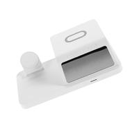 Kisangel Station de Charge sans Fil avec Réveil et Veilleuse Support Charge Rapide pour Smartphones Chargeur de Bureau Multifonction Blanc