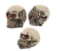 Kisangel Statues De Crâne pour Aquarium Lot De 3 Crânes en Résine Ornements De Squelette Dhalloween Décoration Daquarium