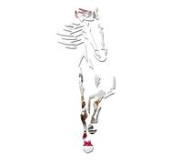 Kisangel Sticker Mural Cheval en Course 3D en Acrylique Cristal Miroir Argenté Décoration Murale Créative Petit Format 100X37 CM Salon Bureau Surface Lisse