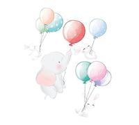 Kisangel Stickers Muraux Éléphants Mignons Pour Garçon Et Autocollants Décoratifs Animaux En Pvc Imperméable Pour Chambre 30x90cm Décoration Murale Douce Et Colorée