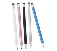 Kisangel Stylets Écran Tactile Double Pointe pour Tablette et Smartphone, Pack de 5 Pièces Couleurs Variées, Embouts Silicone et Ventouse, Stylo Électronique Précis pour Bureau et École,