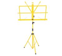 Kisangel Support à Trépied Pliable Musicales en Partitions pour Métal Jaune, Léger et Facile Transporter, Réglable en Hauteur pour Performances et Répétitions