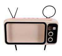 Kisangel Support de Téléphone Portable Rétro Orange avec Haut-Parleur sans Fil Intégré Support de Bureau Créatif pour Smartphone Stable et Antidérapant pour Regarder des Films à la Maison