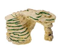 Kisangel Terrarium pour Tortues avec Plateforme De Bain Et Rampes Décor Naturel pour Aquariums Et Reptiles Abri Securisé pour Animaux Aquatiques Et Terrestres
