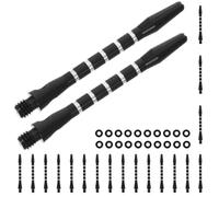 Kisangel Tiges de Fléchettes avec Filetage Standard en Alliage D'aluminium Équilibre Poids Lot de 20 2ba Accessoires Noirs Adaptés pour Pointes Acier