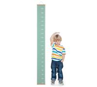 Kisangel Toise Murale Garçon et Filles en Toile Peinte Style Nordique, Tableau de Croissance Déco Chambre Garçon Fille, Règle de Hauteur Amovible en Coton, Couleur Vert Pomme Douce,