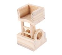 Kisangel Tour D'observation en Bois pour Hamster, Jouet à Mâcher Résistant, Maison en Bois Compacte, Accessible Et Sécurisée, pour Petits Rongeurs Et Animaux De Compagnie