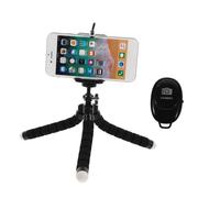 Kisangel Trépied Portable pour Téléphone avec Support Acier Inoxydable Mousse Extérieure Confortable et Télécommande Compatible Smartphone et Appareil Photo
