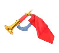 Kisangel Trompette en Plastique Grosse Taille Sangle Bleue et Ruban Rouge Instrument de Musique pour Fêtes et Événements Trompette pour Garçon et Filles Sonore
