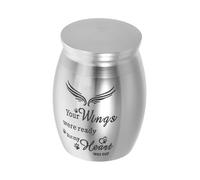 Kisangel Urne pour Animaux Acier Inoxydable Mini avec Ailes Gardiennes Gravées Boîte Funéraire Portable pour Cendres de Chiens Chats et Petits Animaux Récipient Souvenir et Facile à Ouvrir