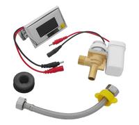 Kisangel Vanne de Chasse D'eau Automatique pour Urinoir Mural Électrovanne en Cuivre, Système de Détection Infrarouge Intelligent, Alimentation Dc, Kit Complet pour Sanitaires Publics