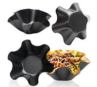 Kisbeibi Lot de 4 bols de poêle à tortilla, moule à tortilla, bol à taco, moule à salade en acier au carbone, set de poêles à salade à tacos (couleur : types : A)