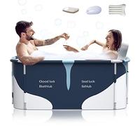 Kiseely grande Baignoire pliable portable de 140 cm pour 2 personnes, pour SPA, conversion efficace de la température chaude et froide 140 cm x 60 cm x 55 cm (style lait)
