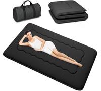 Kiseely Matelas futon Portable Pliable, Tatami Pliable Japonais, Matelas de Couchage Portable pour dortoir avec Sac et Sangle, Matelas de Sol Camping Enroulable (Noir HY1, 150X200cm)