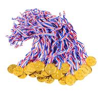 KISEER 40 Pieces Plastic Gold Winner Award Medals Bulk for Sports, Games Competitions, Party Favors and Decorations