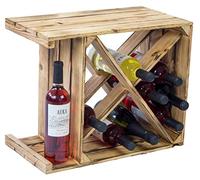 Kisentkolli Altes Land Casier à vin flammé X - Dimensions : 50 x 40 x 27 cm - Caisse à étagères - Caisse à pommes/caisse à vin (1 lot de 1 flammé)