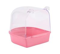 kiskick Baignoire à oiseaux transparente pour petits oiseaux perroquet facile à nettoyer baignoire pratique salle de bain bain pour observer les oiseaux rose