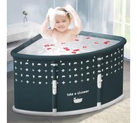 Kiskick Baignoire cylindrique pliable en PVC - Verte - En PVC - Autonome - En forme d'éventail - Coins - Mat