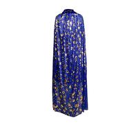 kiskick Cape d'Halloween à motif d'étoile unique avec chapeau, parfaite pour cosplay, fêtes de Noël, excellente idée cadeau festive, bleu, 150 cm