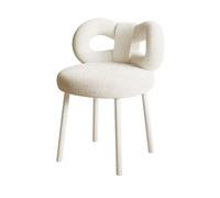 kiskick Chaise de coiffeuse avec dossier en nœud, chaise de maquillage avec pieds en métal, coussinets réglables, chaise de coiffeuse sans accoudoirs, table d'appoint, pour chambre à coucher, salle de
