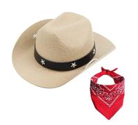 kiskick Costume de cowboy occidental pour chien - Costume d'Halloween pour chien - Chapeau de cowboy pour animal domestique - Bonnet de cosplay - Écharpe respirante - Boucle réglable - Costumes